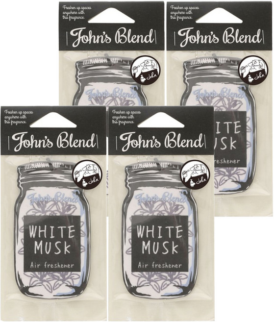 John's Blend 室內香氛吊掛式紙片, 白麝香, 4片