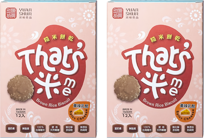 源順食品 手作糙米餅乾 薰辣乳酪 12包, 168g, 2盒