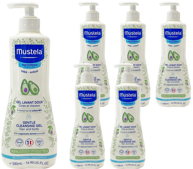 mustela 慕之恬廊 嬰兒洗髮沐浴雙潔乳, 500ml, 6瓶