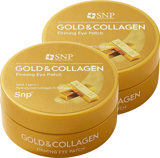 Snp 韓國原廠直供 黃金膠原眼膜, 60片, 2罐
