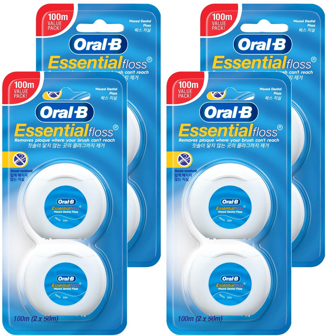 Oral-B 歐樂B 含蠟牙線, 50m, 2入, 4個