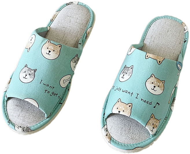 TAIWAN SLIPPER 台灣犀利趴 樂活系列 布質家居室內拖鞋 CUB-A7, 藍色, 1雙