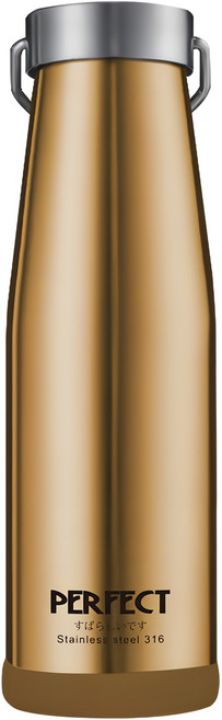 PLUS PERFECT 理想 日式316真空保溫杯, 1個, 香檳金, 500ml
