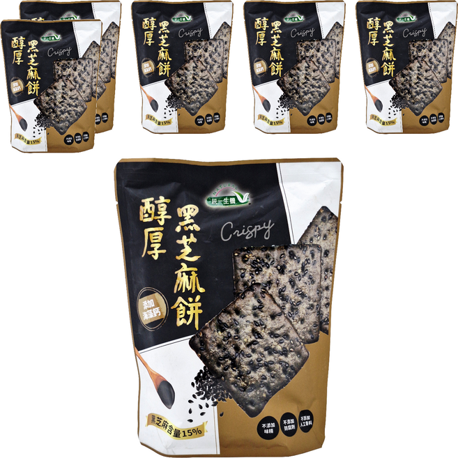 統一生機 醇厚黑芝麻餅, 124g, 6包