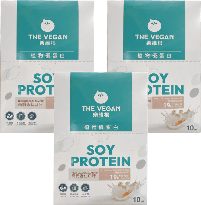 THE VEGAN 樂維根 高鈣植物優蛋白粉 隨身包 無額外添加糖杏仁, 40g, 30個