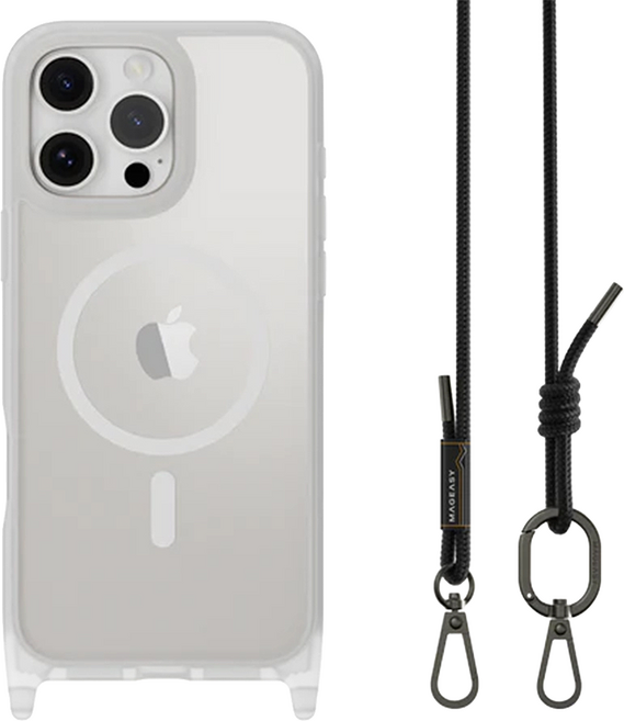 MAGEASY Roam M 城市漫遊 手機 掛繩 手機殼 2024 iPhone 三鏡頭 大尺寸 超軍規防摔 MagSafe Compatible 透明 177.6 x 83 x 15mm 38.5g 1個 熱塑性聚氨酯+聚碳酸酯+釹鐵硼磁鐵