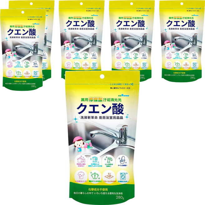 ezHome 家庭生活的達人 檸檬酸, 280g, 6包