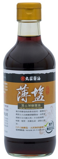 丸莊醬油 黑豆薄鹽醬油, 300ml, 1瓶