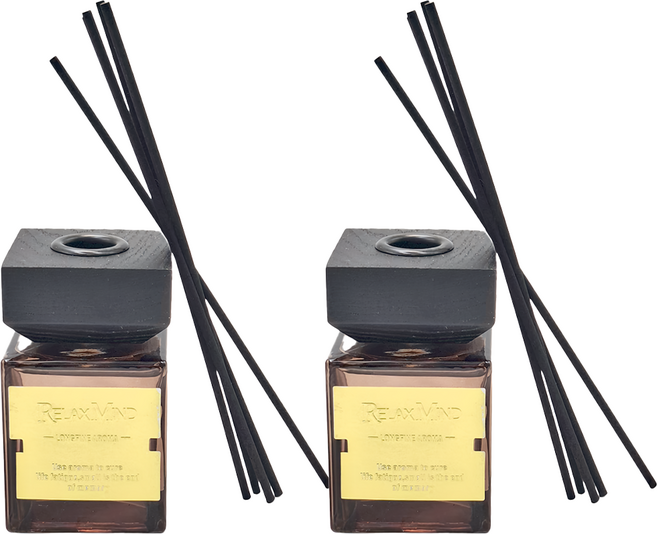 LONGFINE 朗氛 植物精油 高級木蓋無火香薰擺飾, 木兮禪茶, 100ml, 2瓶