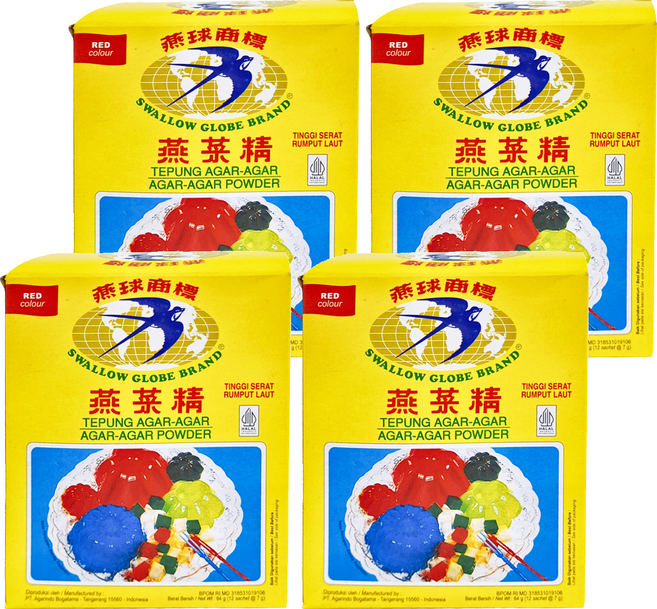 SWALLOW GLOBE 燕球 洋菜粉 紅色, 84g, 4盒