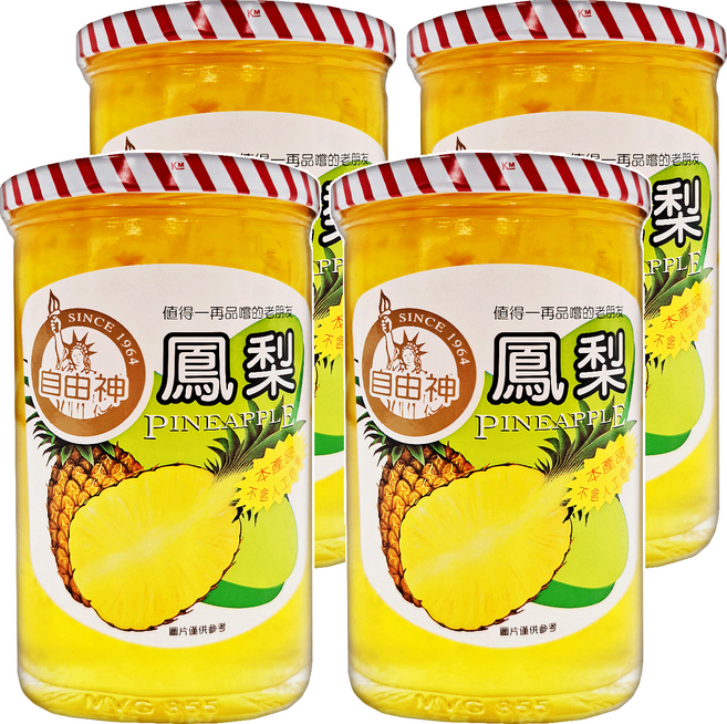 自由神 鳳梨果醬, 450g, 4罐