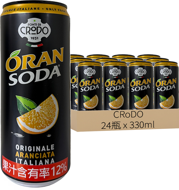 CRoDO 香橙氣泡飲, 330ml, 24瓶
