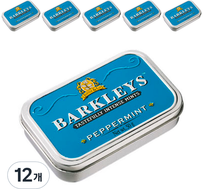 BARKLEYS 經典薄荷鐵盒糖果 薄荷, 50g, 12個