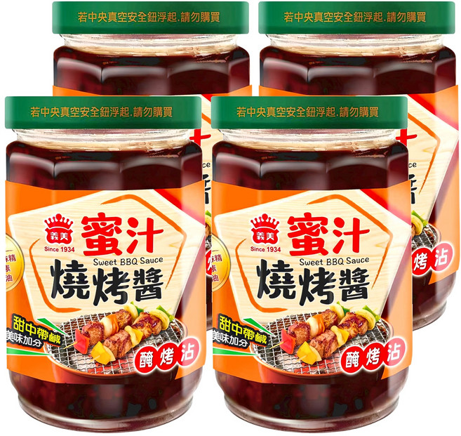 義美 蜜汁燒烤醬, 300g, 4罐