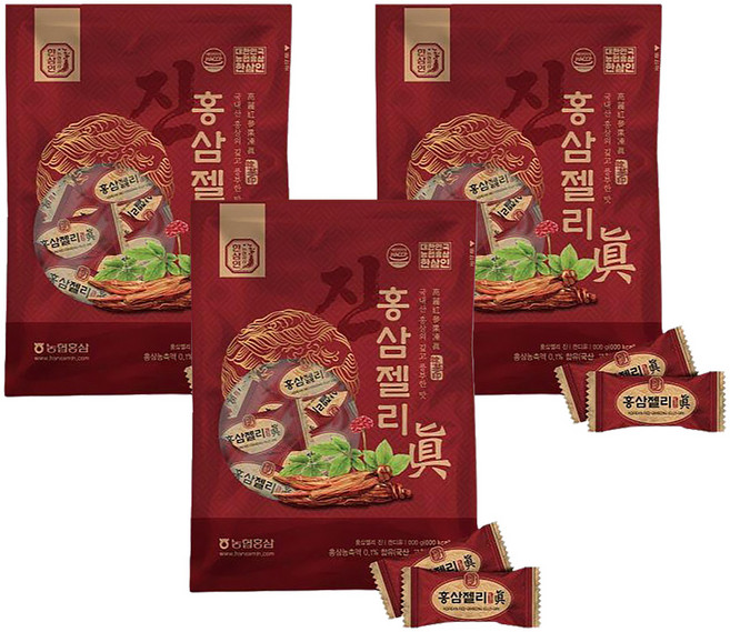 Hansamin 真紅蔘軟糖, 200g, 3袋