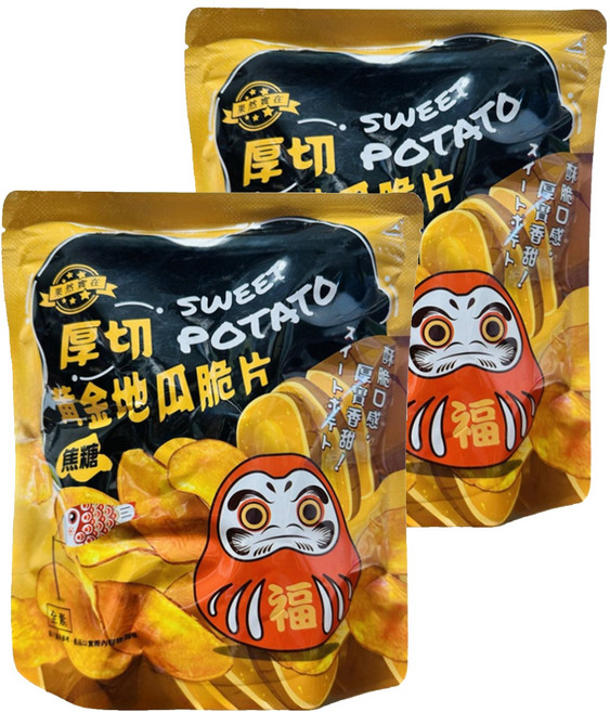 果然實在 豐淇厚切黃金地瓜脆片 焦糖風味, 140g, 2包