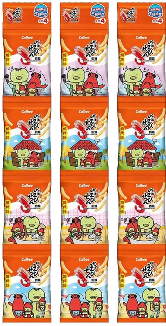 Calbee 卡樂比 Kappa Ebisen 河童蝦條 燒烤口味 4包, 56g, 3組