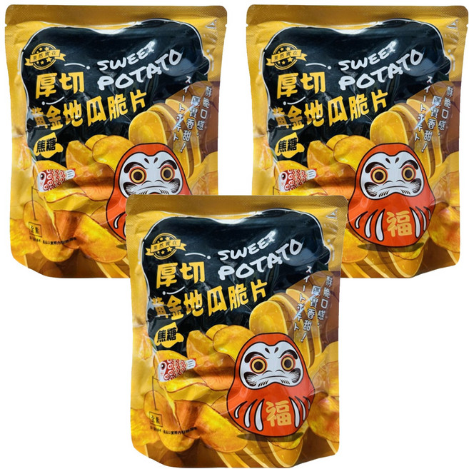 果然實在 豐淇厚切黃金地瓜脆片 焦糖風味, 140g, 3包