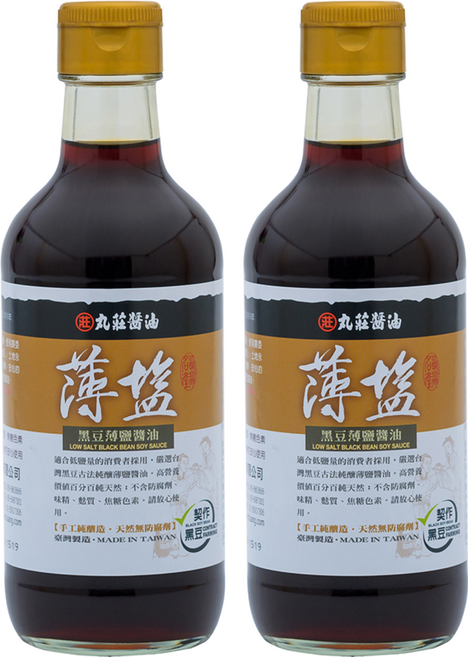 丸莊醬油 黑豆薄鹽醬油, 300ml, 2瓶