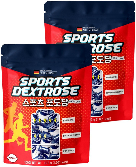 Nutrikraft 運動葡萄糖糖果 檸檬口味 100入, 100錠, 2個