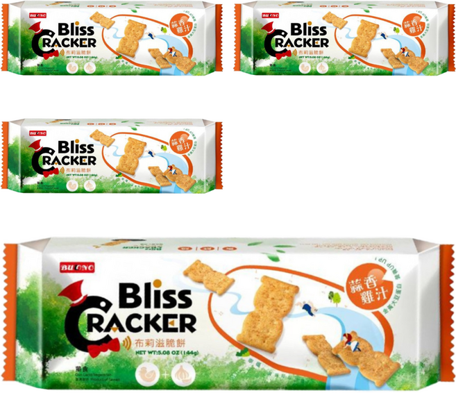School of Cookie 台灣優格餅乾學院 Bliss布莉滋脆餅 蒜香雞汁, 4包, 144g