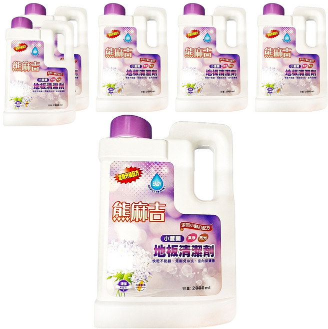 熊麻吉 地板清潔劑 小蒼蘭, 2L, 6桶