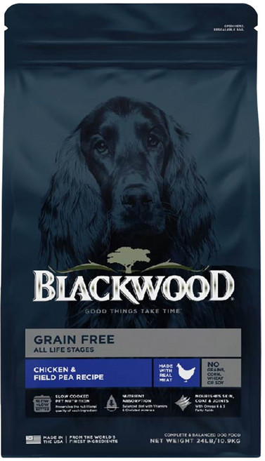 BLACKWOOD 極鮮無穀 低敏純淨配方 雞肉+豌豆, 雞肉 + 豌豆, 24lb, 1袋