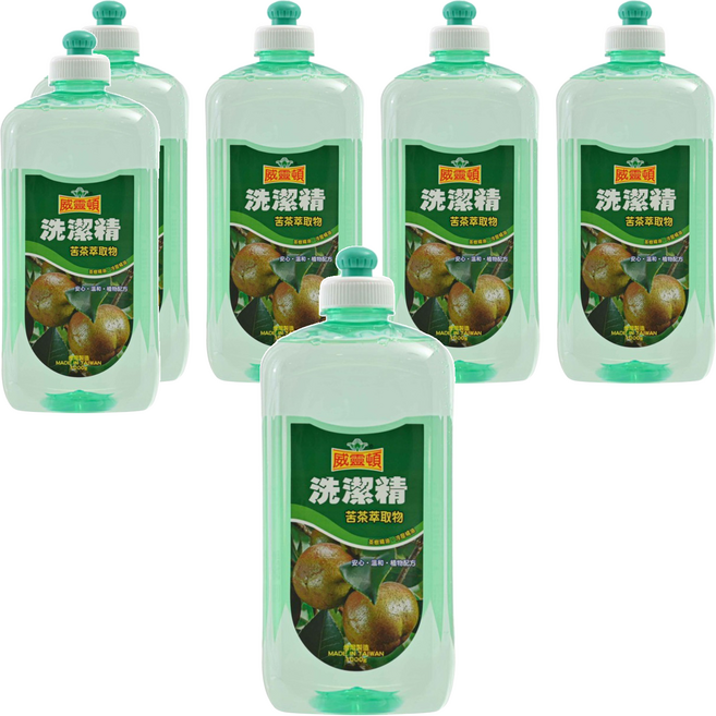威靈頓 洗潔精 苦茶萃取物, 1kg, 6瓶