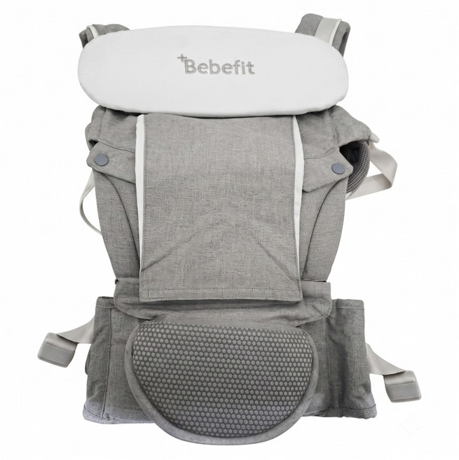 Bebefit S7 旗艦款 智能嬰兒揹帶, 淺雲灰