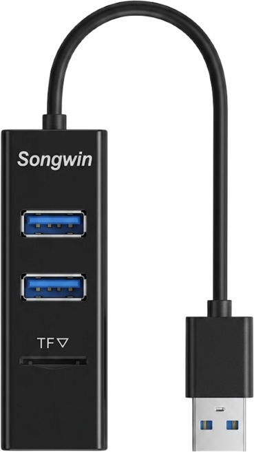 Songwin 尚之宇 USB2.0 二合一讀卡集線器 6 x 2.6 x 2.6cm 19g, 黑色, 1個