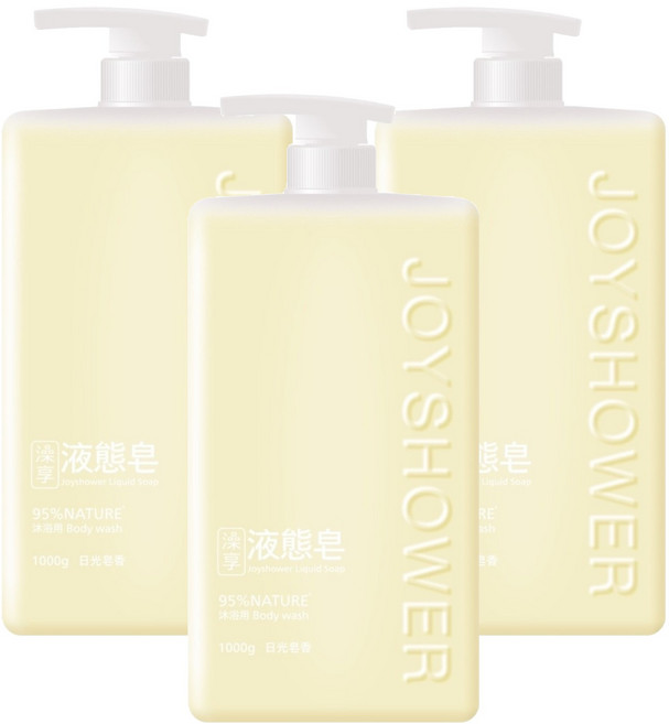 澡享 液態皂 日光皂香, 1kg, 3瓶