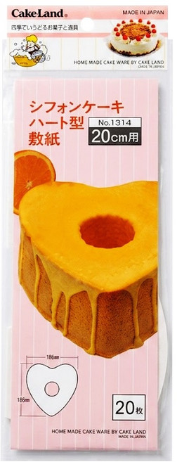 Cakeland 心形戚風蛋糕烘焙紙 20cm 20入組, 白色, 1組