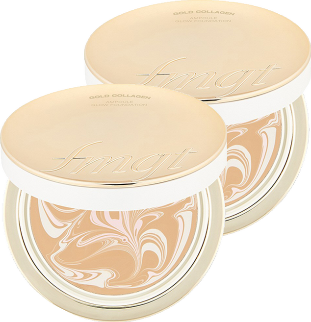 THE FACE SHOP 菲詩小舖 FMGT黃金膠原蛋白安瓶水光粉底霜 15g, 201 Apricot Beige, 2個