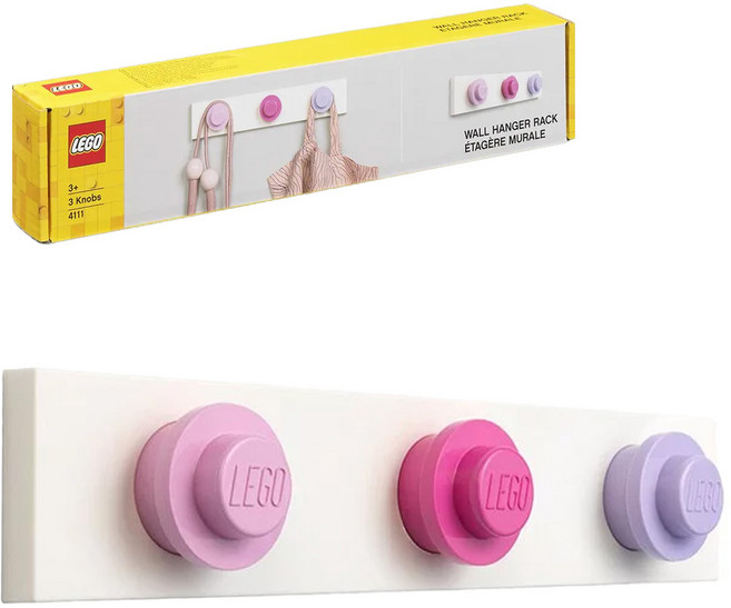 LEGO 樂高壁掛架, 淺粉色 + 深粉色 + 淺紫色, 1個