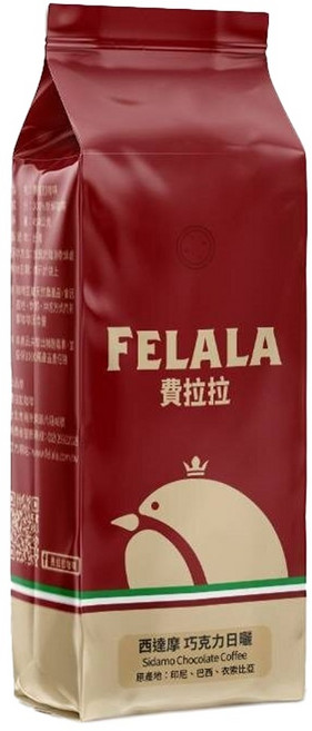 FELALA 費拉拉 西達摩 巧克力日曬 曼巴咖啡 拿鐵咖啡, 咖啡豆(無研磨), 454g, 1包