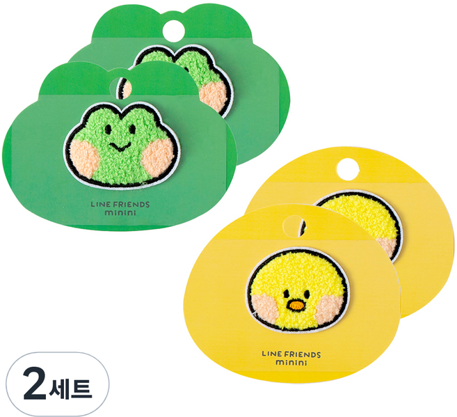 STUDIO EIGHT LINE FRIENDS 毛圈貼紙 2款 x 2入組, 2套, minini Lenini, minini Sallyni