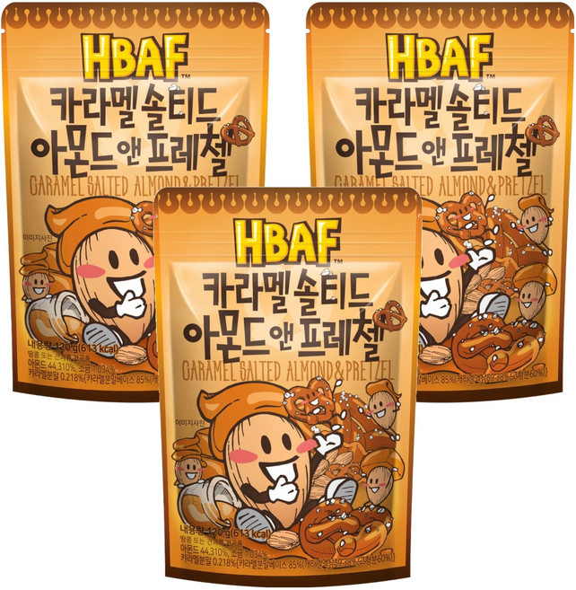 HBAF 鹹焦糖杏仁椒鹽脆餅, 120g, 3包