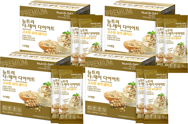 Nutri D-DAY 大豆蛋白孅姿奶昔粉 香醇燕麥口味, 350g, 4盒