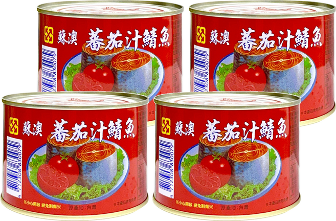 新宜興 蘇澳 蕃茄汁鯖魚, 445g, 4罐