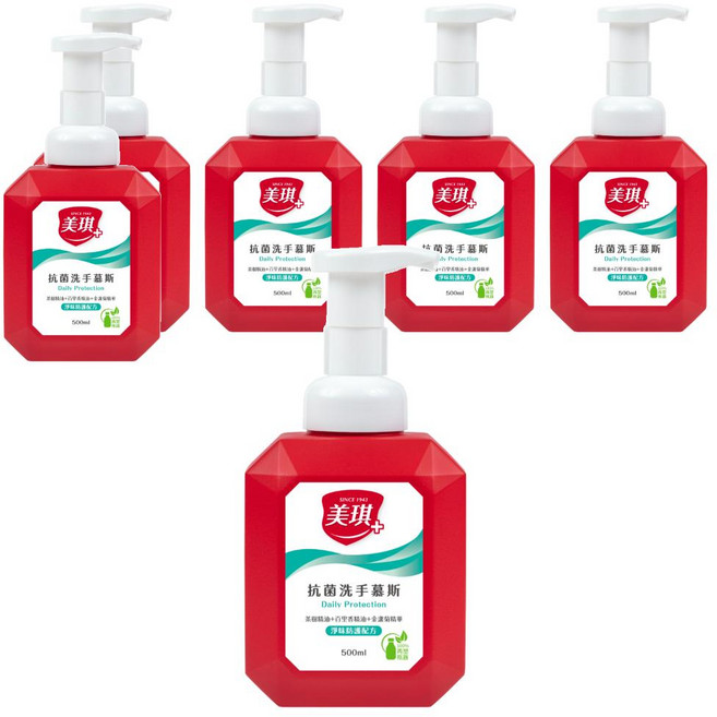 美琪 抗菌洗手慕斯 淨味防護 添加橘油+薄荷精油, 500ml, 6瓶