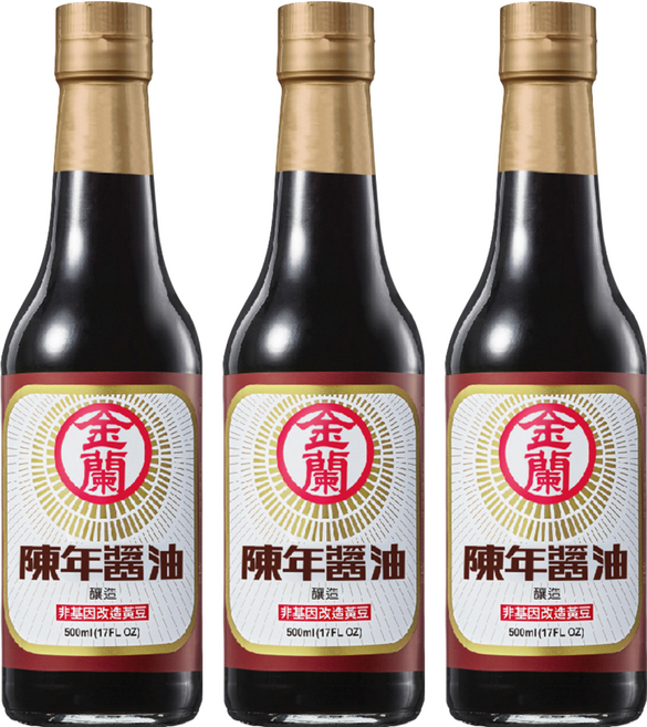 KIMLAN 金蘭 陳年醬油, 500ml, 3瓶