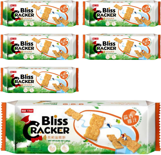 School of Cookie 台灣優格餅乾學院 Bliss布莉滋脆餅 蒜香雞汁, 6包, 144g