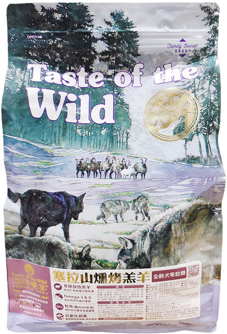 Taste of the Wild 海陸饗宴 全齡犬 乾飼料, 塞拉山燻烤羔羊, 2.27kg, 1袋