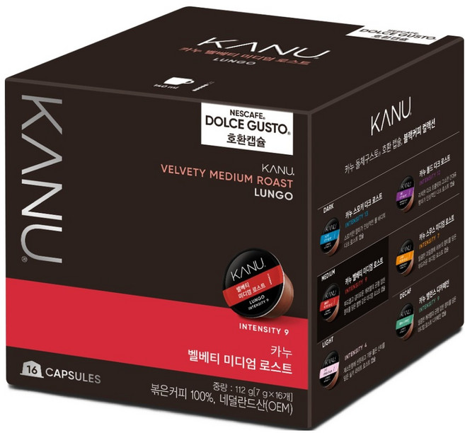 KANU 滑順中焙咖啡膠囊 適用Dolce Gusto咖啡機, 7g, 16顆, 1盒
