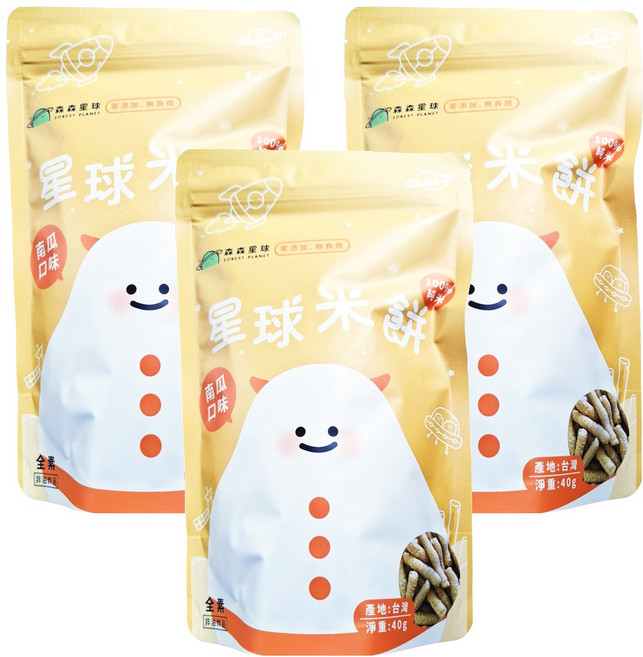FOREST PLANET 森森星球 米餅, 南瓜, 40g, 3包