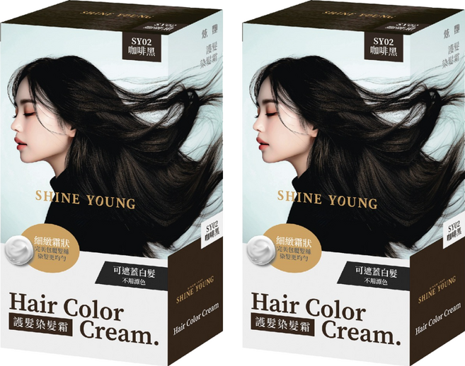 SHINE YOUNG 炫艷 護髮染髮霜 SY02, 2個, 咖啡黑