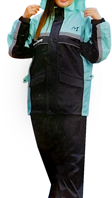 Moto cap 鈦鴻 M203 勁裝版 運動風雨衣, 綠色