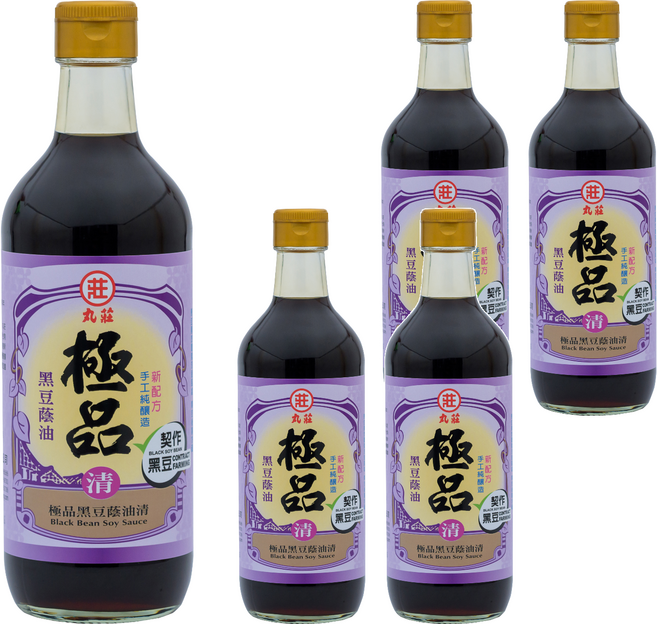 丸莊醬油 極品黑豆蔭油清, 450ml, 5瓶