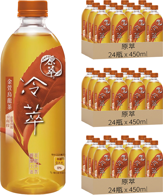 原萃 冷萃 金萱烏龍茶, 450ml, 72瓶