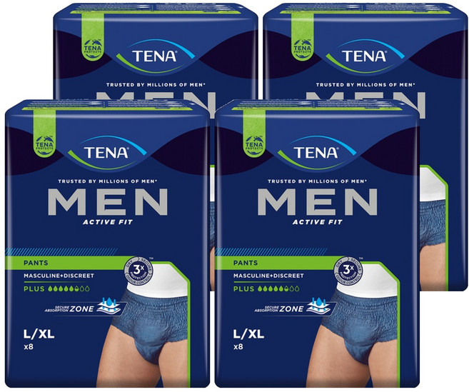TENA 添寧 男款 玩色系列敢動褲 腰臀圍95~130cm 丹寧藍, L/XL, 8片, 4包